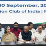 india bloc leader during a press conference after the meeting