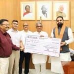 sept 29 beltron on tuesday hands over a cheque of rs 15 crore for the chief minister relief fundjfif