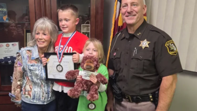 a michigan 5 year old found his grandmother unconscious kept his 3 year old sister safe and ran down a rural road for help image credit the office of supervisor cottrellville twpfacebook