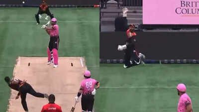 ali khans wide ball goes for six screengrabs