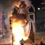 cockroach effigy burnt