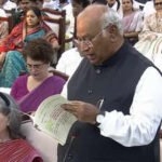 congress president mallikarjun kharge during his address at india blocs mock parliament