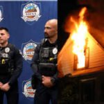 four virginia officers received valor awards for rescuing an unconscious man from a burning house despite dangerous conditions