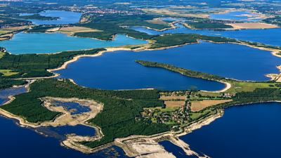 germany is turning abandoned coal mines into 23 lakes the former mining landscape is becoming europes largest artificial wetland