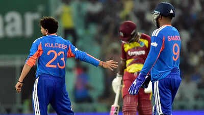lucknow oct 06 ani indias kuldeep yadav and sanju samson during the 1st t20
