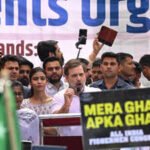 new delhi lok sabha lop rahul gandhi addresses during a parliament march prot