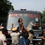 protesters during agitation in delhi against sir