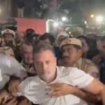 rahul gandhi being detained by the delhi police