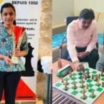 sahithi varshini learning chess from her father lokeswara moogi rao special arrangements