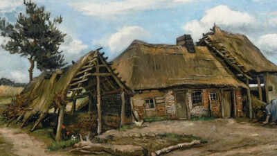 the painting created in july 1885 is known in french as paysanne devant une chaumire simon c dickinson photo