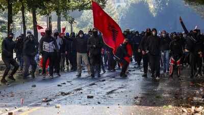 thousands of young people gathered outside albanias education ministry in central tirana on saturday pic credit reuters