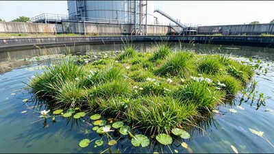 wetland reclaims industrial tank